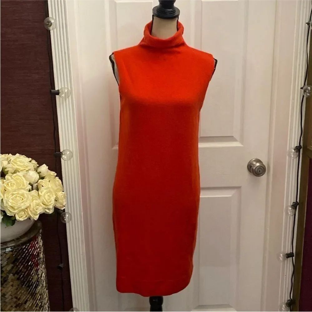 Equipment Orange/red cashmere sweater dress, S